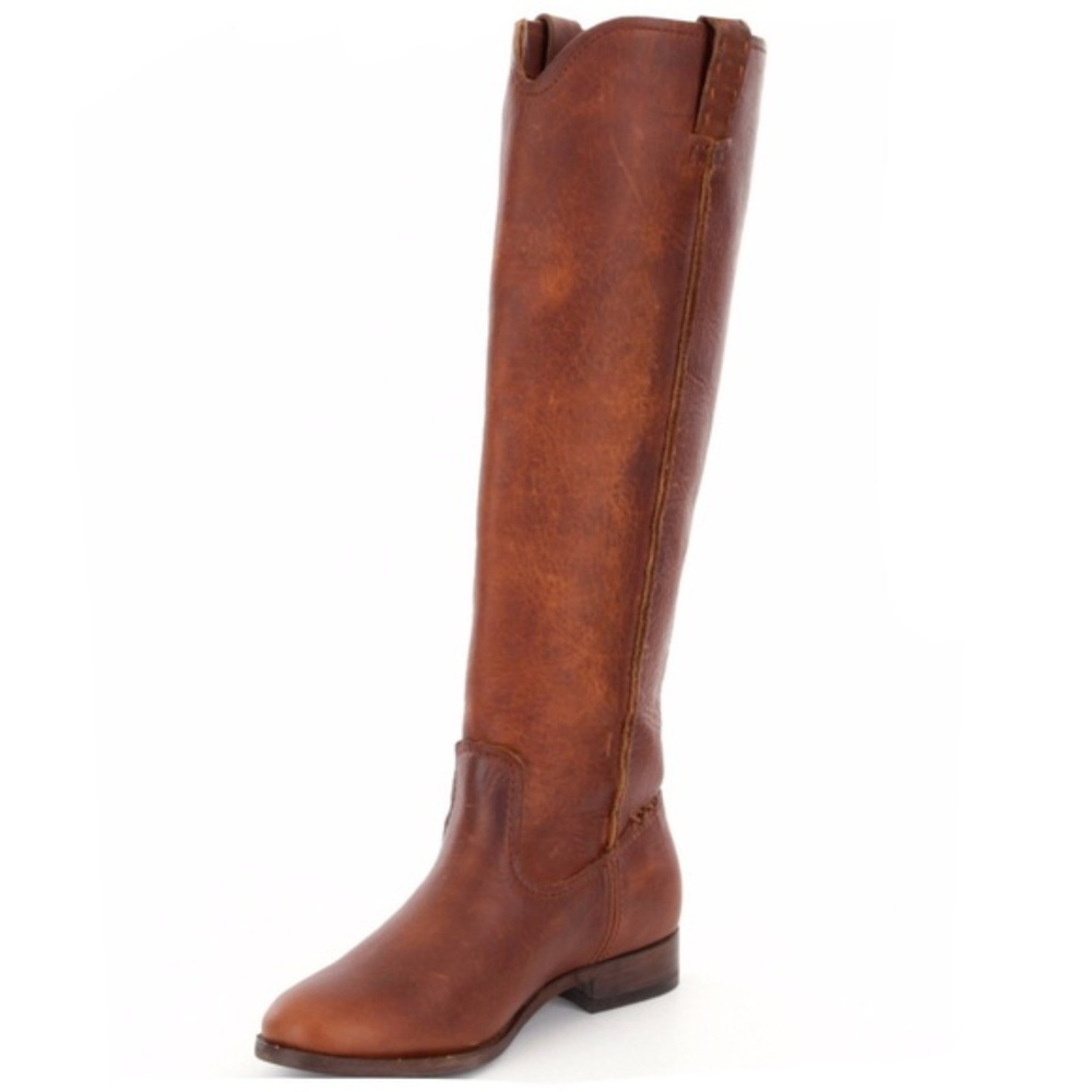 GUC Frye Cara Tall Cognac Leather Boot Extended 8